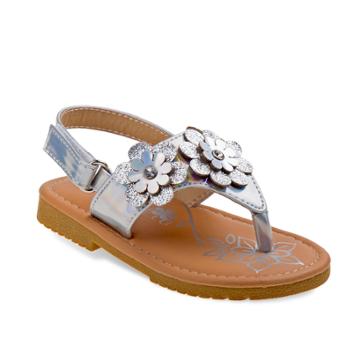 Petalia Floral Toddler Girls' Sandals, Size: 7 T, Grey