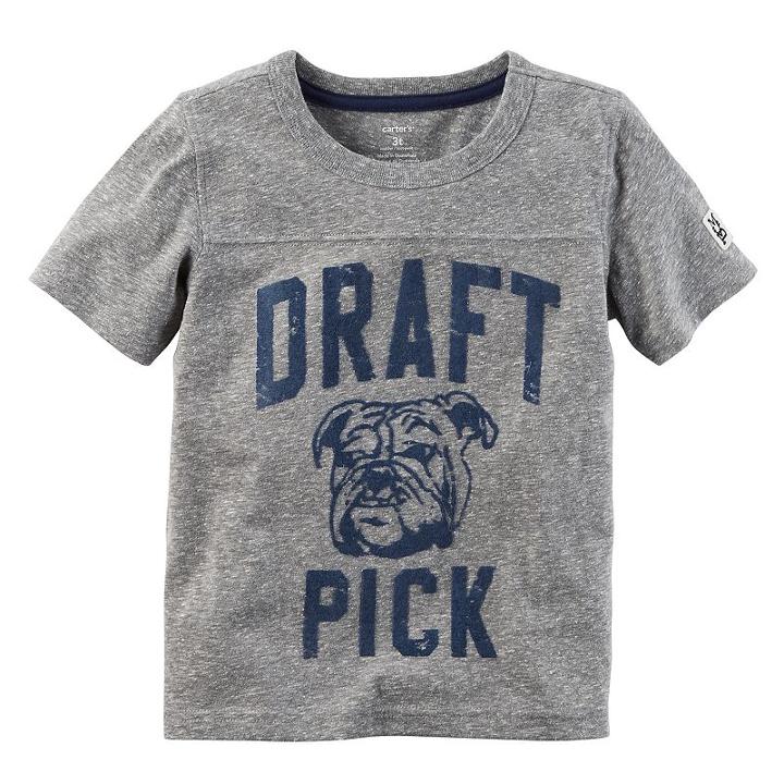 Boys 4-8 Carter's Draft Pick Heathered Tee, Size: 8, Light Grey