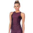 Women's Pl Movement By Pink Lotus Shirred High Neck Yoga Tank, Size: Medium, Lt Purple