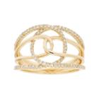 10k Gold 1/3 Carat T.w. Diamond Double Loop Ring, Women's, Size: 8.50, White