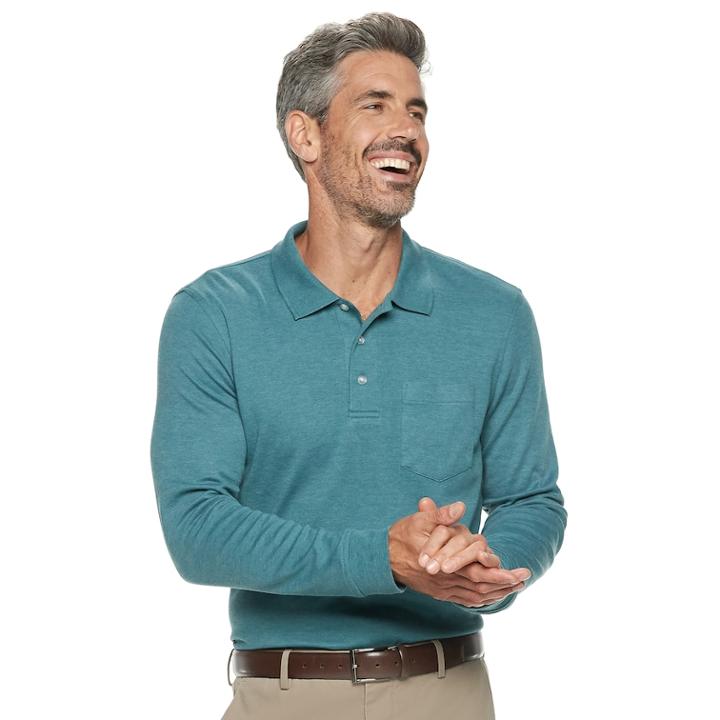 Men's Croft & Barrow&reg; Classic-fit Easy-care Interlock Polo, Size: Medium, Med Blue