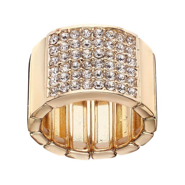 Jennifer Lopez Pave Square Stretch Ring, Women's, Size: 7, Gold