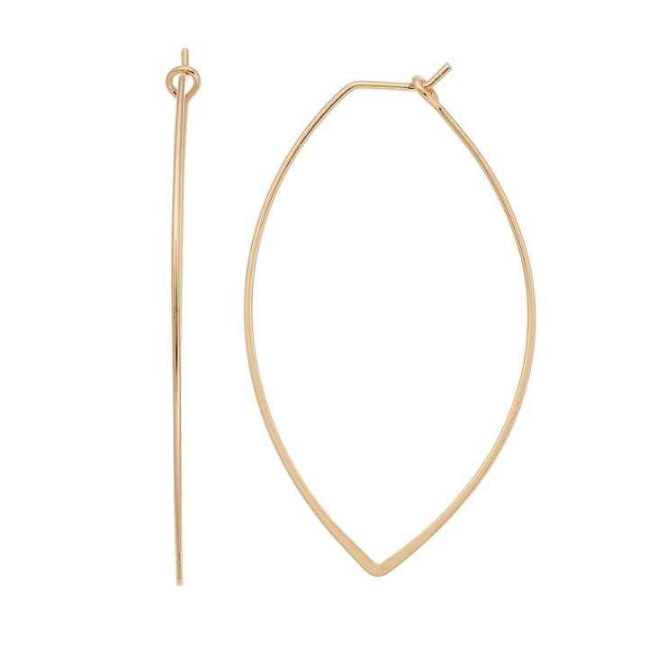 Lc Lauren Conrad Marquise Nickel Free Hoop Earrings, Women's, Gold