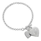 Sweet Sentiments Sterling Silver Initial Heart Charm Bracelet, Women's, Size: 7.25