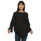Women's Juicy Couture Asymmetrical Georgette Top, Size: Xl, Dark Grey