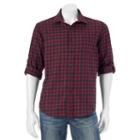 Men's Apt. 9&reg; Modern-fit Plaid Flannel Button-down Shirt, Size: Small, Red