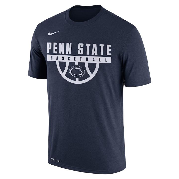 Men's Nike Penn State Nittany Lions Dri-fit Basketball Tee, Size: Medium, Blue (navy)