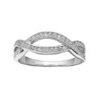 Primrose Sterling Silver Cubic Zirconia Crisscross Ring, Women's, Size: 7, White