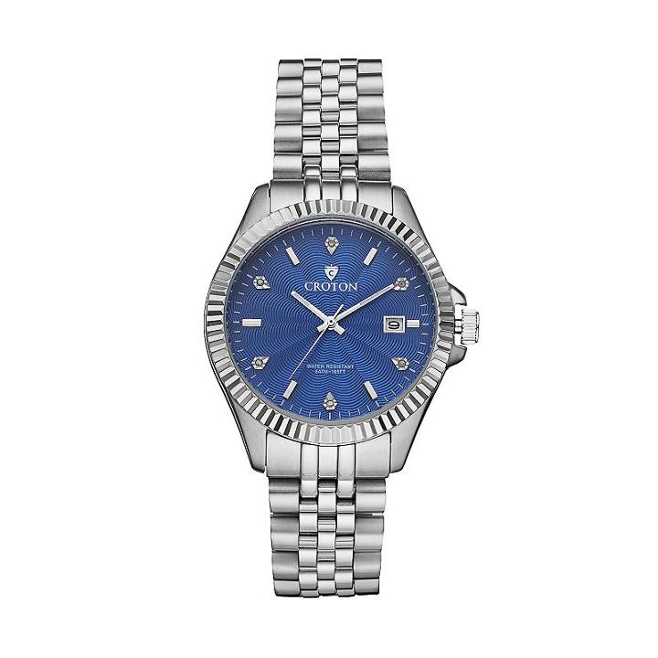 Croton Men's Heritage Diamond Stainless Steel Watch, Grey