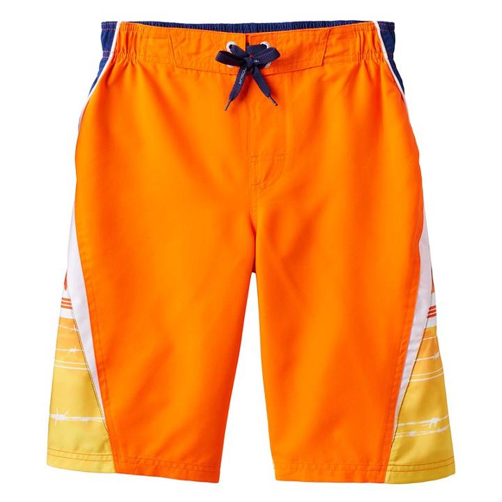 Boys 8-20 Zeroxposur Tropical Swim Trunks, Boy's, Size: Large, Orange Oth