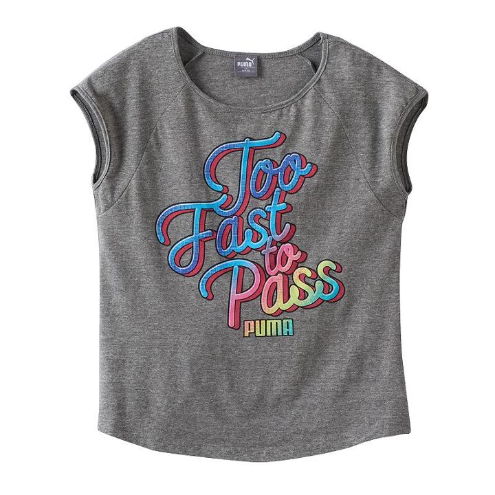 Girls 7-16 Puma Graphic Tee, Girl's, Size: Xl, Grey Other