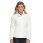 Women's Weathercast Quilted Button-tab Jacket, Size: Small, White