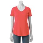 Women's Croft & Barrow Solid V-neck Tee, Size: Xl, Lt Orange