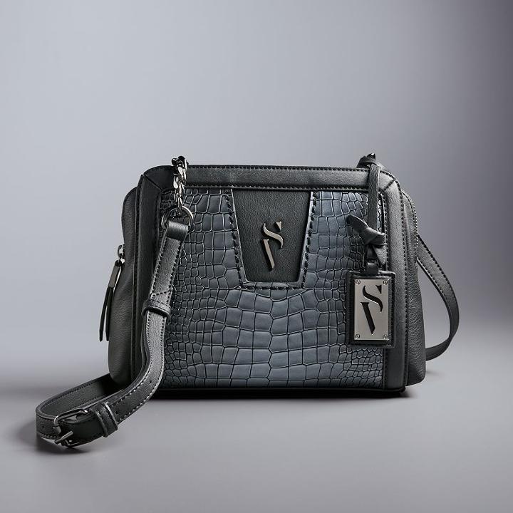 Simply Vera Vera Wang Midnight Crossbody Bag, Women's, Grey