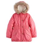 Girls 4-8 Oshkosh B'gosh&reg; Faux-fur Trim Heart Heavyweight Parka Jacket, Size: 7-8, Pink Ovrfl