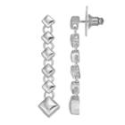 Dana Buchman Square Link Nickel Free Linear Drop Earrings, Women's, Silver