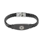 Star Wars Men's Galactic Empire Symbol Leather Bracelet, Size: 8.5, Black