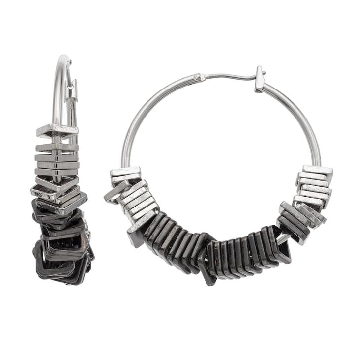 Simply Vera Vera Wang Square Bead Nickel Free Hoop Earrings, Women's, Multicolor