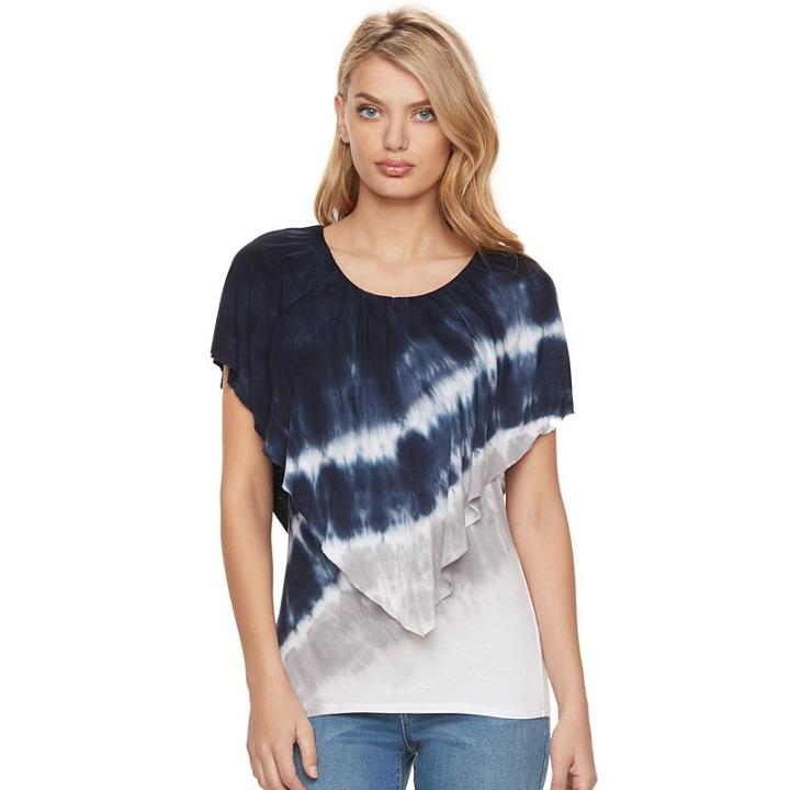 Women's Juicy Couture Tie-dye Popover Tee, Size: Large, Blue
