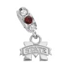 Dayna U Mississippi State Bulldogs Crystal Sterling Silver Logo Charm, Women's, Purple
