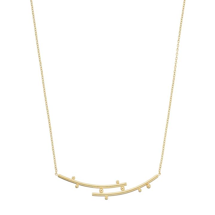 14k Gold Curved Bar Bypass Necklace, Women's, Size: 18, Yellow