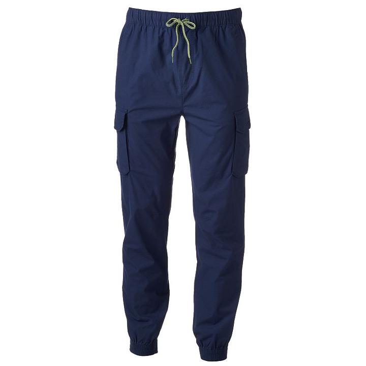 Men's Hollywood Jeans Oscar Cargo Jogger Pants, Size: Large, Blue (navy)