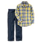 Boys 4-8 Carter's Plaid Shirt & Pull On Jeans Set, Size: 7
