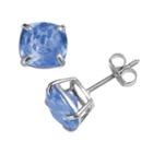 Sterling Silver Lab-created Aquamarine Stud Earrings, Women's, Blue
