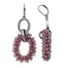 Simply Vera Vera Wang Beaded Oval Nickel Free Double Drop Earrings, Women's, Dark Red