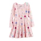 Girls 4-10 Jumping Beans&reg; Long-sleeved Print Skater Dress, Size: 8, Brt Pink