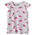 Girls 4-10 Jumping Beans&reg; Print Flutter Sleeves Tee, Girl's, Size: 6, Light Grey