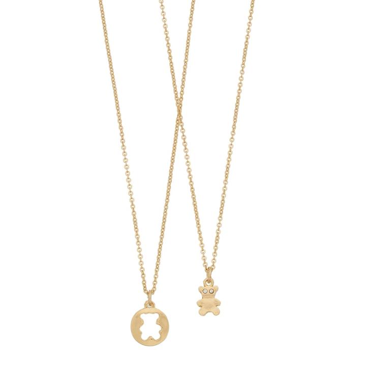 Lc Lauren Conrad Punch Out Teddy Bear Pendant Necklace, Women's, Gold