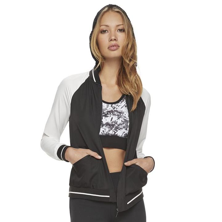 Madden Nyc Juniors' Lightweight Bomber Jacket, Girl's, Size: Medium, White Oth