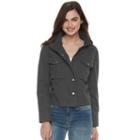 Juniors' So&reg; Solid Utility Jacket, Teens, Size: Small, Med Grey