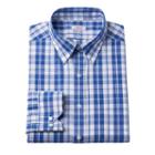 Men's Izod Regular-fit Plaid Stretch Dress Shirt - Men, Size: L-36/37, Brt Blue