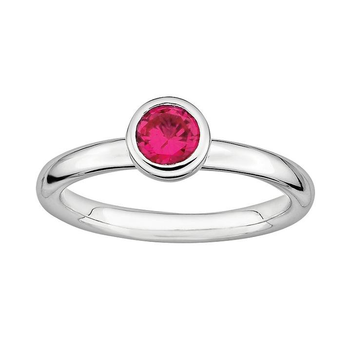 Stacks And Stones Sterling Sterling Silver Lab-created Ruby Stack Ring, Women's, Size: 8, Red