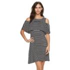 Women's Apt. 9&reg; Cold-shoulder Shift Dress, Size: Medium, Black