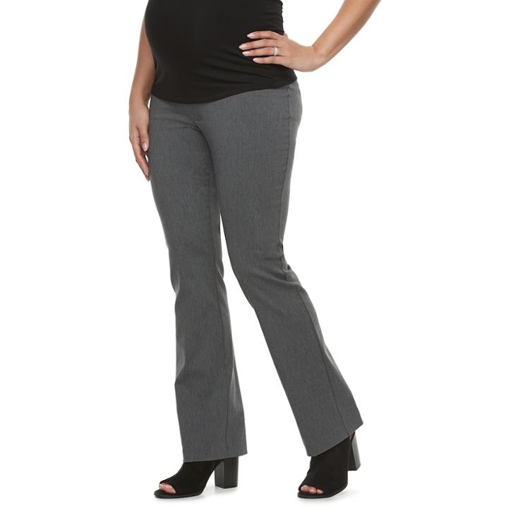 Maternity A:glow Belly Panel Bootcut Dress Pants, Women's, Size: 6 Tl-mat, Dark Grey