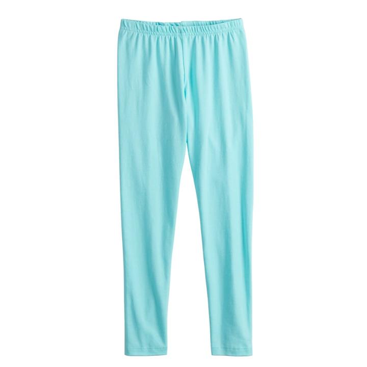 Girls 4-10 Jumping Beans&reg; Solid Full-length Leggings, Size: 4, Med Blue
