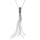 Snake Chain Tassel Pendant Necklace, Women's, Silver