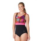 Women's Dolfin Colorblock Moderate Scoopback One-piece Swimsuit, Size: 10, Med Blue