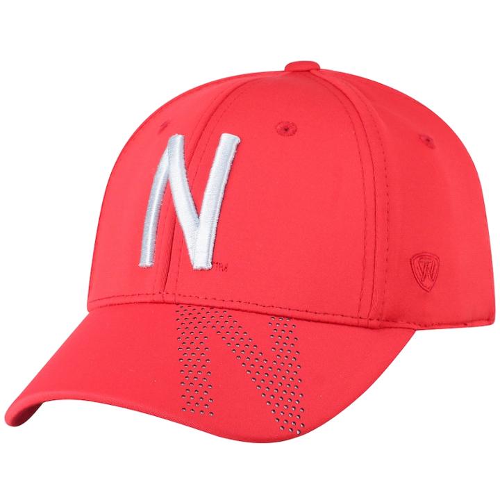 Adult Top Of The World Nebraska Cornhuskers Pitted Memory-fit Cap, Men's, Med Red