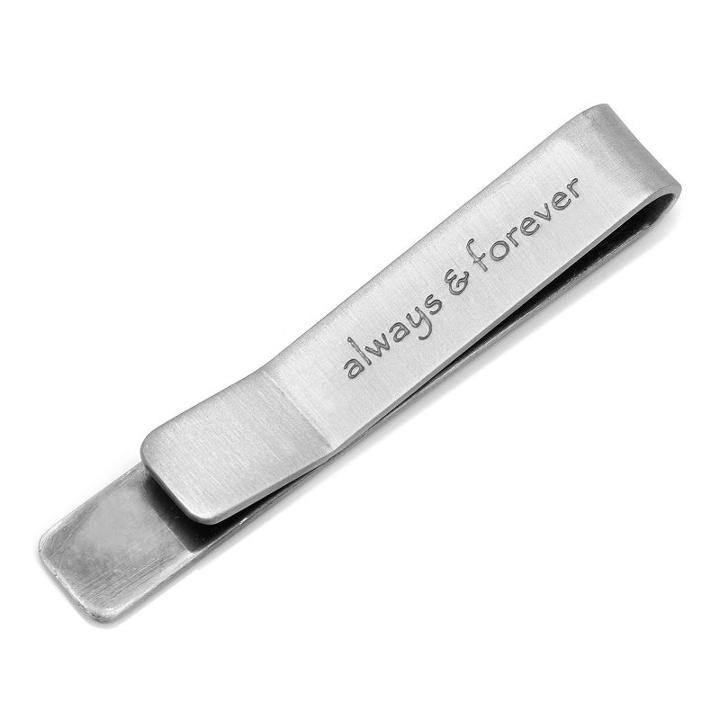 Always & Forever Hidden Message Tie Bar, Men's, Silver