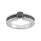 1 Carat T.w. Black & White Diamond Sterling Silver Ring, Women's, Size: 7