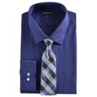 Men's Croft & Barrow&reg; Slim-fit Stretch-collar Dress Shirt And Patterned Tie, Size: M-34/35, Green