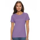 Women's Croft & Barrow&reg; Essential Crewneck Tee, Size: Xl, Med Purple