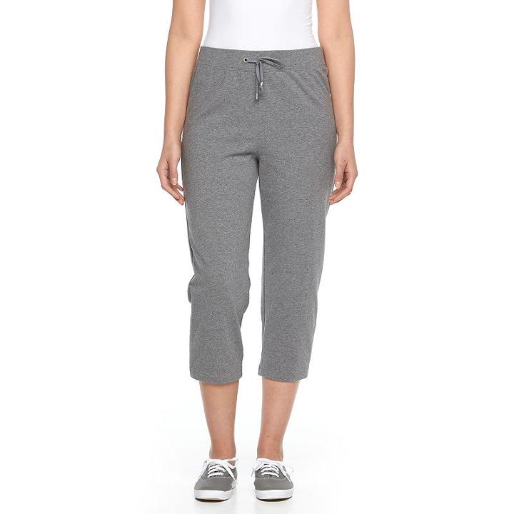 Women's Croft & Barrow&reg; Pull-on Knit Capris, Size: Xl, Dark Grey