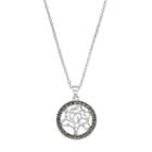 Silver Luxuries Crystal & Marcasite Family Tree Pendant, Women's, Grey