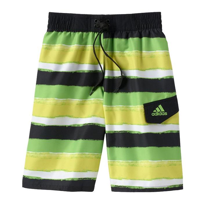 Boys 8-20 Adidas Go On Stripe Board Shorts, Boy's, Size: M(10-12), Brt Green