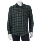 Men's Croft & Barrow&reg; Classic-fit Plaid Flannel Performance Button-down Field Shirt, Size: Small, Green
